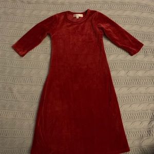 Long Red Velvet Maxi Dress